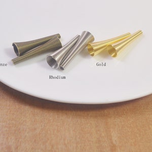 20/50Pcs Bronze/Rhodium/Gold Spring Beads Caps,Spring End Cap, Spring Wire Coil Bead Caps, Jewelry Making Accessories DIY--30x9.5x4mm