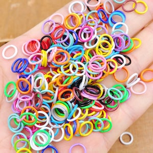 Anillos de salto de Metal pintados en 15 colores, 100, 300, 500 o 1000 Uds. A granel, accesorios de joyería DIY de 8mm, anillos de salto abiertos para accesorios de fabricación de joyas imagen 2