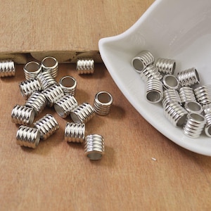 Tube Beads,100Pcs 10mm White K Spacer Beads,CCB Spacer Bead,7mm Hole CCB Jewelry Beads,Necklace Spacer beads,Bracelet Spacer beads