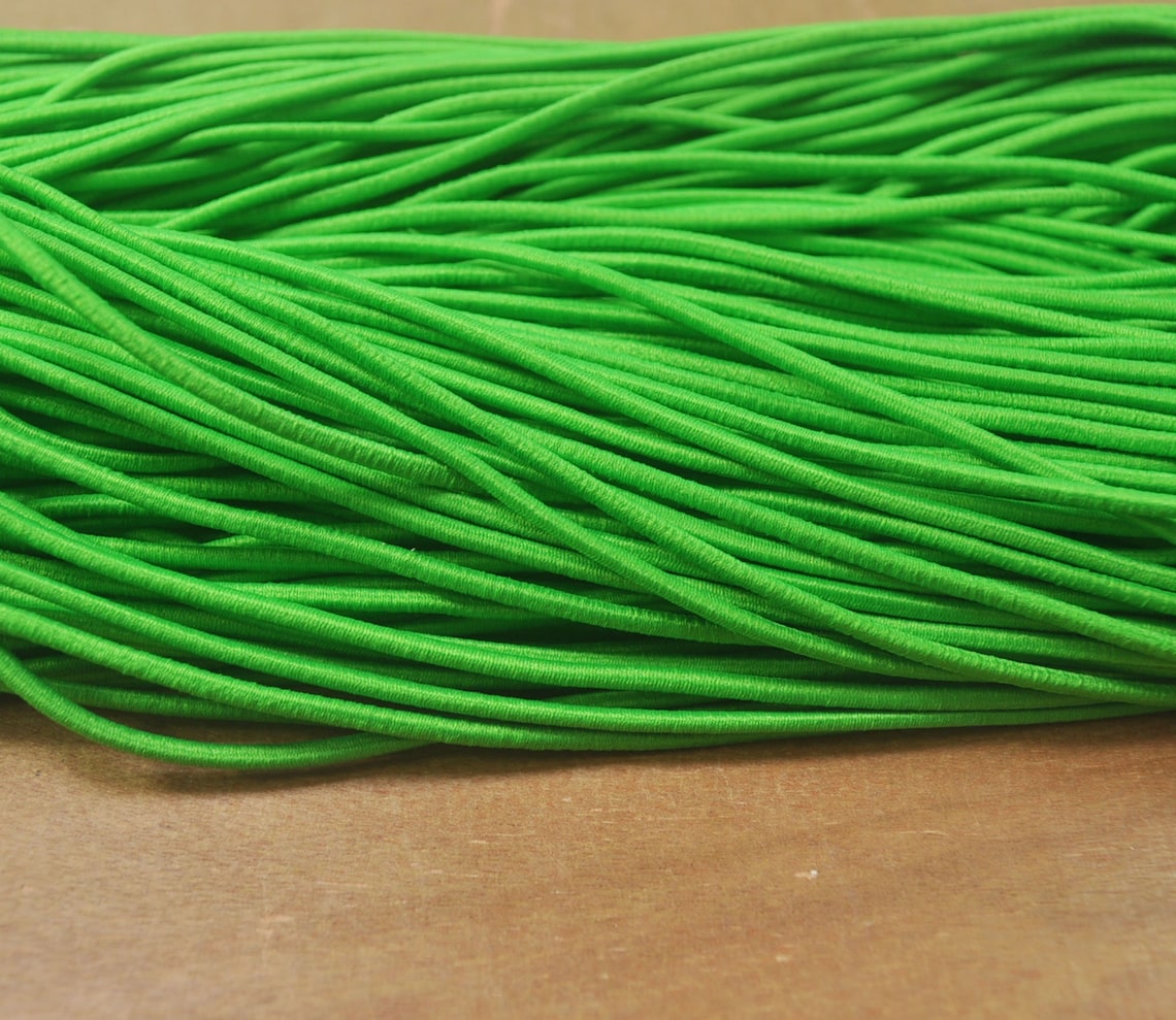Green Elastic Cord2.5mm Green Elastic Cordelastic Round Rope Etsy