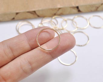 50pcs 20mm KC Gold Plated Circle Rings, Round Brass Cut Tube Circles Supplies,Circle Connectors,Simple Circles,Solid Brass Rings,(FF3690)