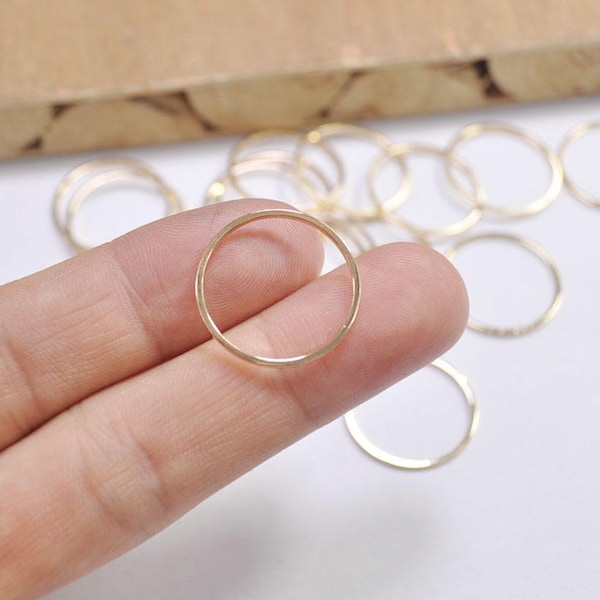 50pcs 20mm KC Gold Plated Circle Rings,Round Brass Cut Tube Circles Supplies,Circle Connectors,Simple Circles,Solid Brass Rings,(FF3690)