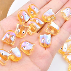 10-100Pcs AB Transparent Color Ghost Shaped Beads,Light Orange Halloween Ghost beads，Acrylic Beads For DIY Charm Jewelry Making