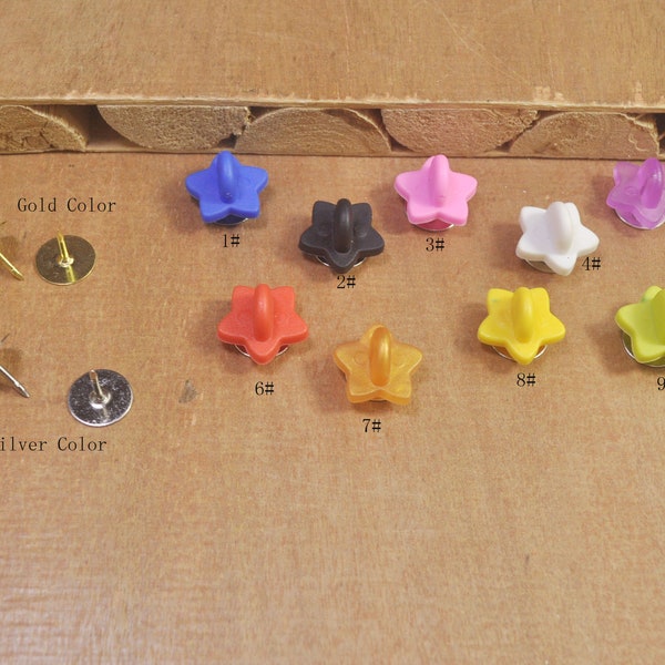 20 sets Tie Tacks Blank Pins With Colored Backing，Star Rubber back , Rubber Clutches Backings Backs Clasp for Enamel Lapel Pin