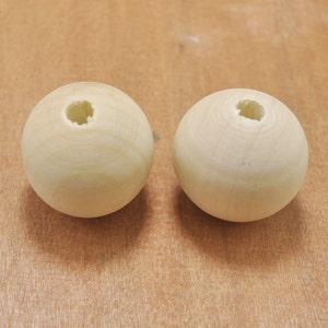 Big Wooden beads,10pcs 30mm Unfinished wood,Natural Round Wood Beads Unpainted Ball Beads,Beads Craft, Round Beads.