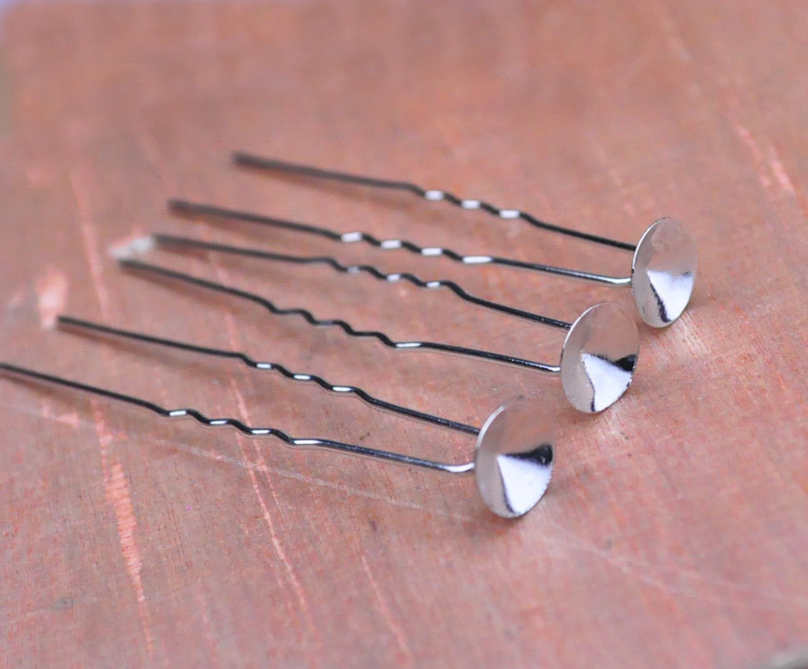 50pcs Thin Silver U Shaped Hair Pins With 10mm Bezel 67mm Etsy