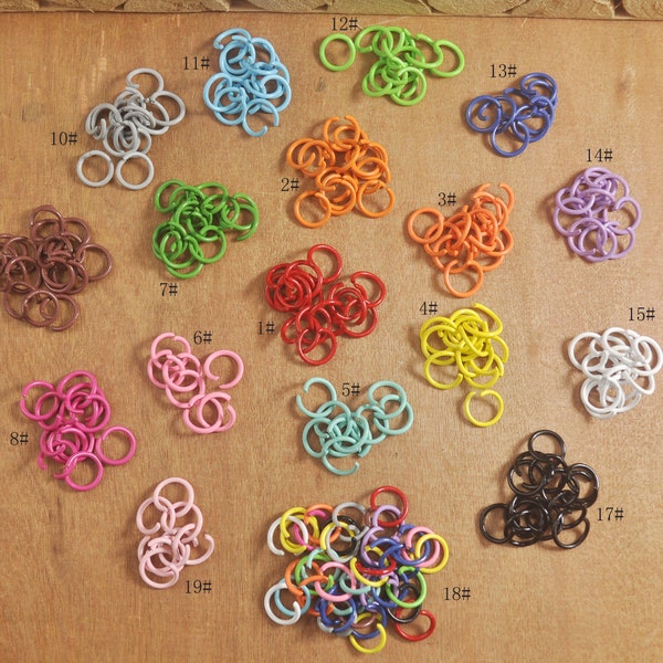 Coloured jump rings,30,50,100,200, 300 or 500 Pcs Bulk 10mm 18 Colors Metal Jump Rings, Findings, Open Rings, Jewelry Supply