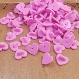 20Pcs Pink Heart Rubber pin back, Rubber Pin Backs for Hat Pins,rubberback, rubber pinback, pin back, pin upgrade, pin lock