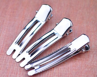 Bulk 50 Pcs Blank Metal Double Prong Teeth Alligator Barrette Hair Clips 46 mm Bulk 50 Pcs Blank Metal Double Prong Teeth Alligator Barrette Hair Clips 46 mm