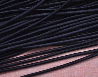 Black Elastic Cord,2.5mm Black Elastic Cord,Elastic round Rope Trim Bracelet, Nylon Exterior Rubber Interior--5yards/10yards/50yards