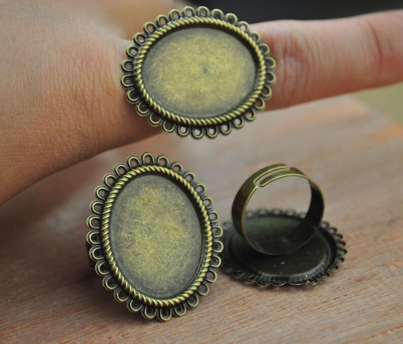 40 PCS Antique Bronze Jewelry Making Ring Blanks - Craft Findings For DIY Bracelets & Necklaces