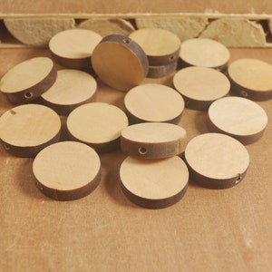 Wooden Beads,20/50/100 pieces Flat Round Natural Wood Beads,small Unfinished Flat Round Natural Wood Bead Wooden Disc Thick Bead-20mm