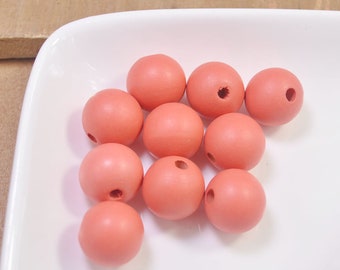 Wholesale 100pcs Peach Wood Beads,20mm round wooden bead,Painted wood bead,necklace bead,bracelet bead,wood craft -- FF21