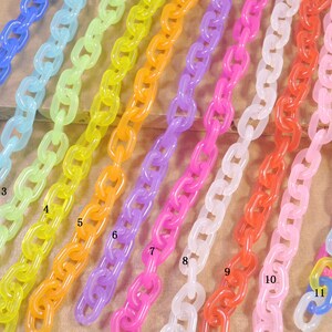 27.5“ Oval Chunky chain links,Plastic Open chain links,Curb chain links,Acrylic Chains for Jewelry Making Chain,choose your like