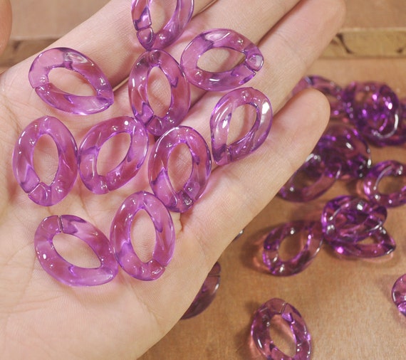 50 Chunky Chain Links,plastic Open Chain Links,curb Chain Links,acrylic  Chains for Jewelry Making Chain,10 Colors Options 23X17MM 