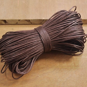 100 Yards Waxed Cotton Cords,1.5mm Coffee Color Cotton Cord,Nacklace and Bracelet Cord,Beading String Cord -- FF299