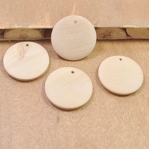 30mm Round flat wood beads,20Pcs Unfinished Natural wooden Pendant,Round wooden circle disc,Wooden earring beads.