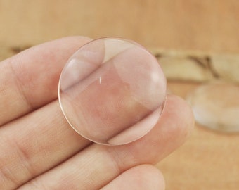 10pcs 30mm Clear Round glass Domed cabochons for Making Photo Pendant, Transparent Glass beads,transparent glass Domes,jewelry Cabochons
