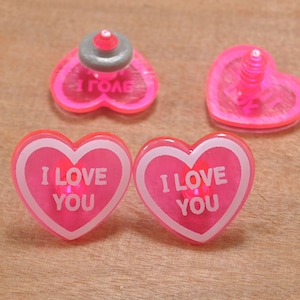 10pcs Red Safety Eye Heart Plastic Noses Heart Safety Nose Toy heart for Stuffed animals Cat toys amigurumi 24x26mm
