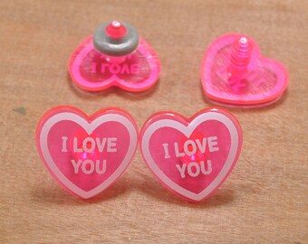 10 narices de plástico rojas con forma de corazón para ojos de seguridad, ideales para peluches, gatos y amigurumi (24 x 26 mm).