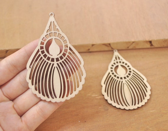 100 Ciondoli In Legno A Goccia Grezzi – 5,6 X 3,6 Cm – Per Decorazioni Natalizie, Gioielli Fai Da Te E Bomboniere