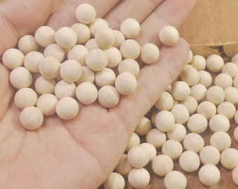 50 Pieces 10mm Natural Wooden Balls, Large Wooden Balls, Unfinished Solid Round Wood Ball Beads NO HOLE Findings