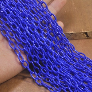 5Pcs Royal Blue plastic chain,20 inch, acrylic chain with oval links,Acrylic Chain for DIY Necklaces,Jewelry, Mask necklace，Eyeglass Chain
