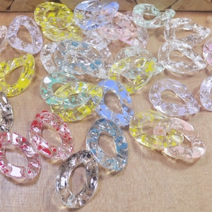 Assorted Color Chunky chain links,50 Snowflake Chain Links,Plastic or Acrylic Chain Links for DIY Chain supplie,Open chain links，Twist chain