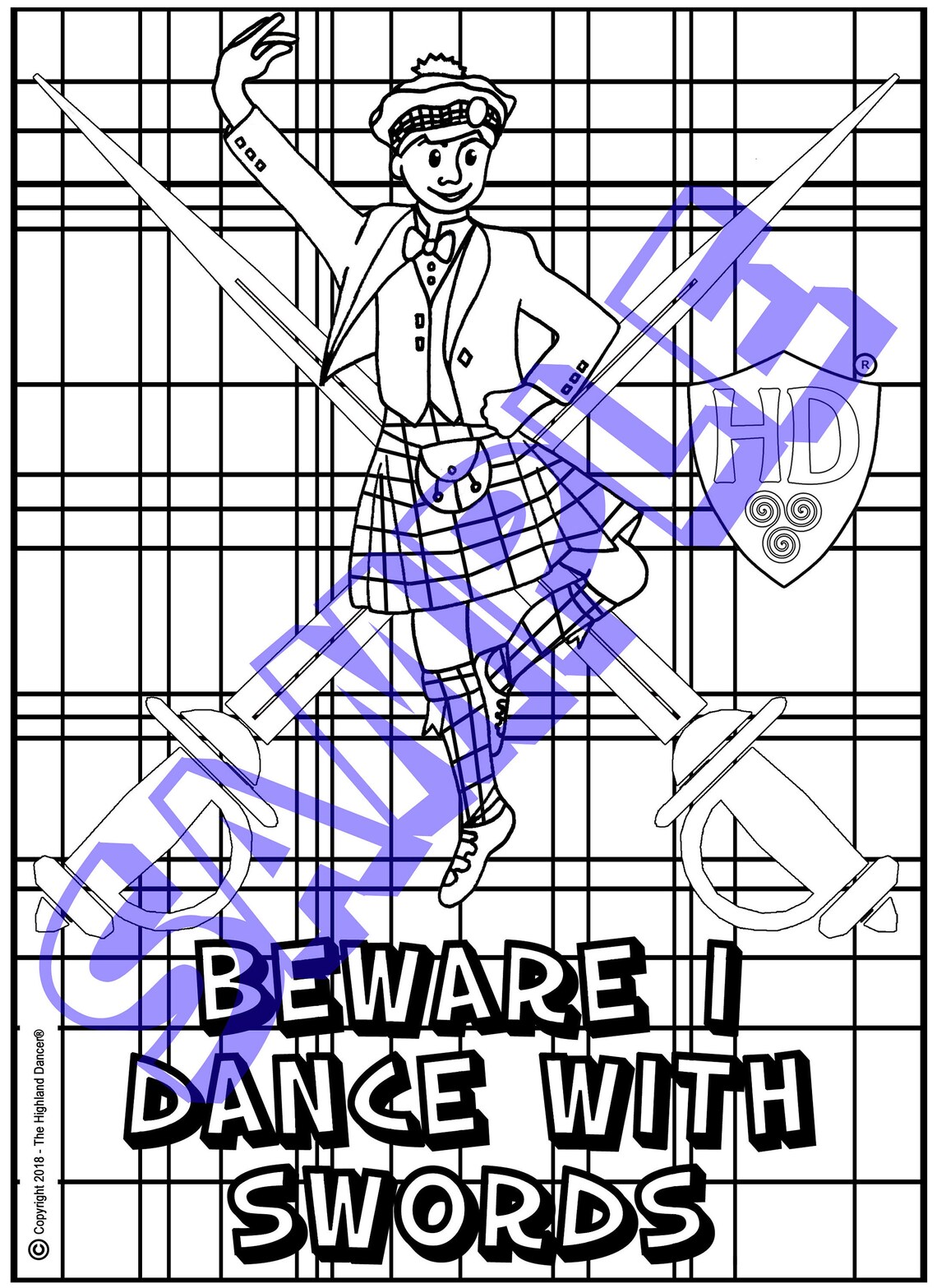 Highland Dancer Colour in Sheet Digital Download Boy 5 | Etsy