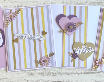 Mother’s Day floral handmade/stamped cards set of 4. Happy Mother's Day cards variety