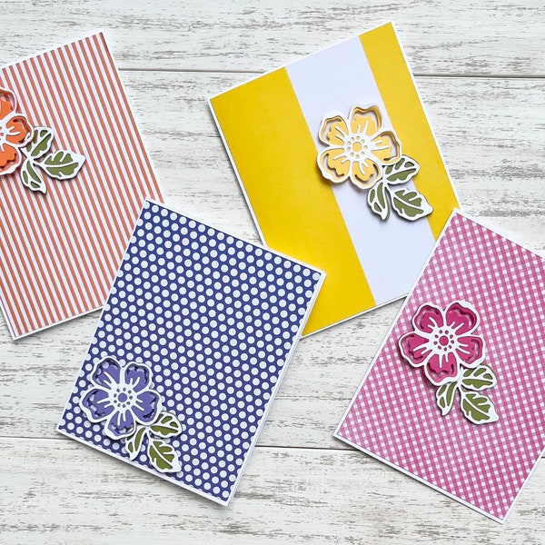 Floral/Spring/Everyday cards set. Handmade all occasions card set. Blank floral cards set (of 4, 8, 12)