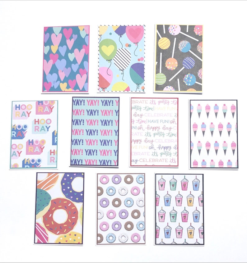 Birthday/celebration Note Cards Set. Handmade Colorful Celebration