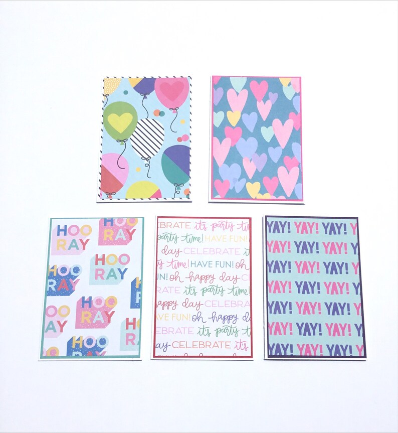 Birthday/celebration Note Cards Set. Handmade Colorful Celebration