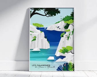 CARTEL "Les Calanques" - De Cassis a Marsella / Serie Limitada, numerada