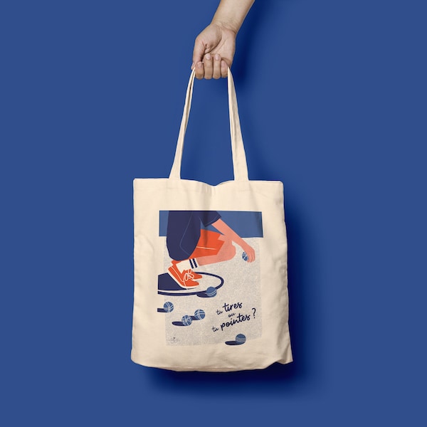 TOTE BAG " Tu tires ou tu pointes ? " (la pétanque)