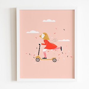 Serie Infantil AFFICHE "Trottinette Girl"