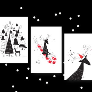 CARTES DE VOEUX " Cerf " à l'unité (avec enveloppe)