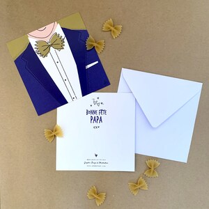 CARTE " Bonne fête papa - Noeud pa' pâtes "