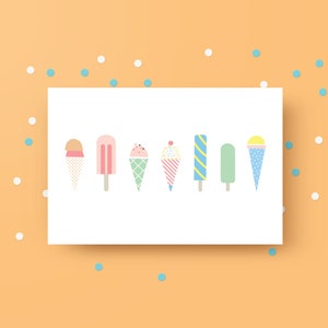 CARTE " Glaces colorées "