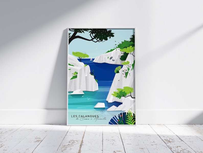 CARTEL "Les Calanques" - De Cassis a Marsella / Serie Limitada, numerada imagen 1