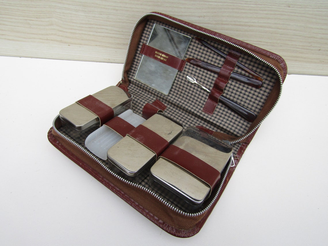 Mens shaving case Men's Toiletry KIT Leather Bag Shaving Etsy