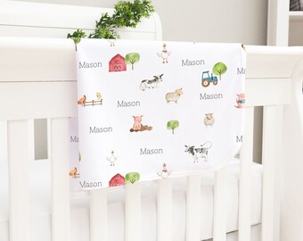 farm swaddle blanket