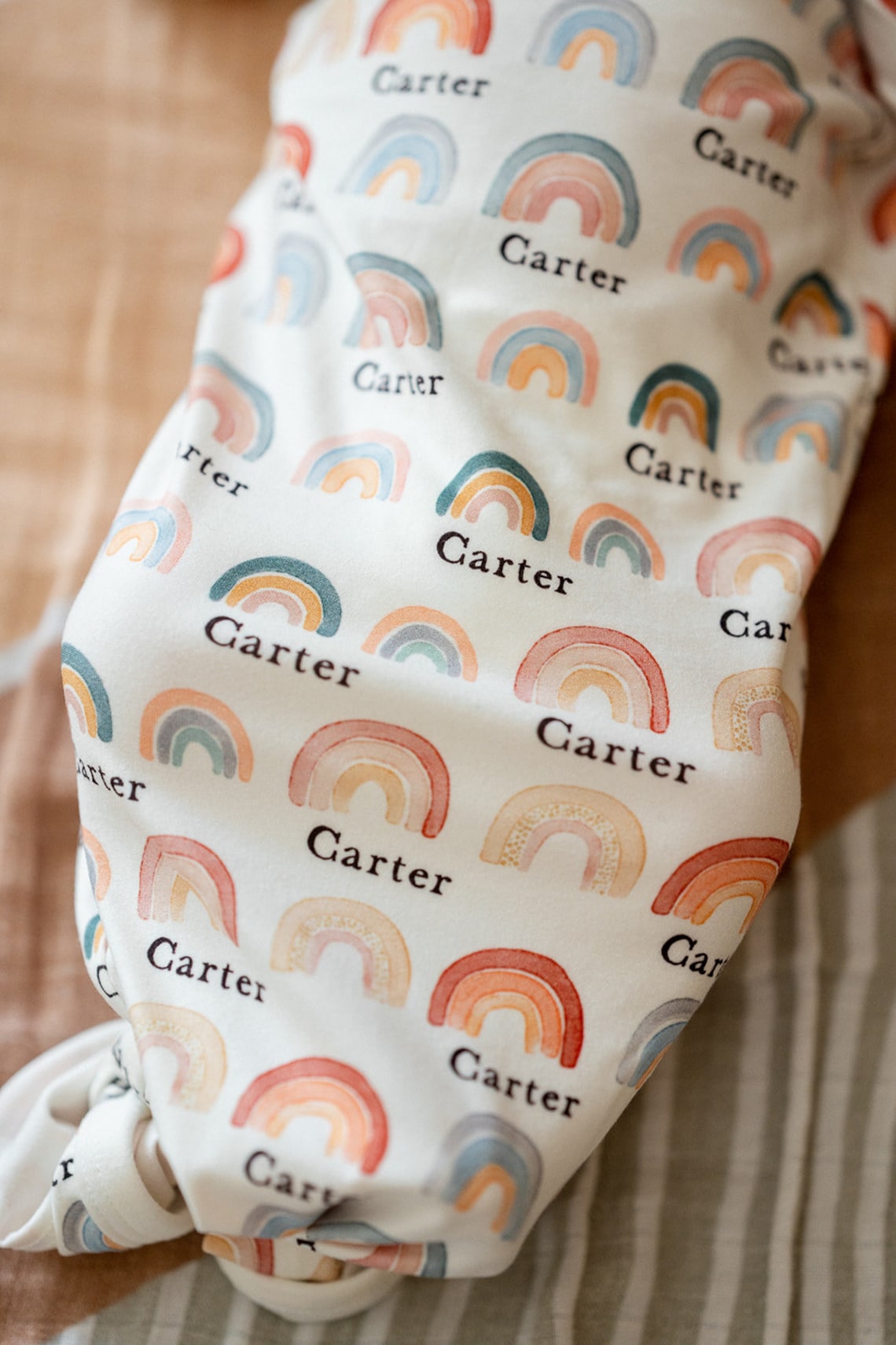 Rainbow Baby Gown With Name Personalized Rainbow Baby Etsy