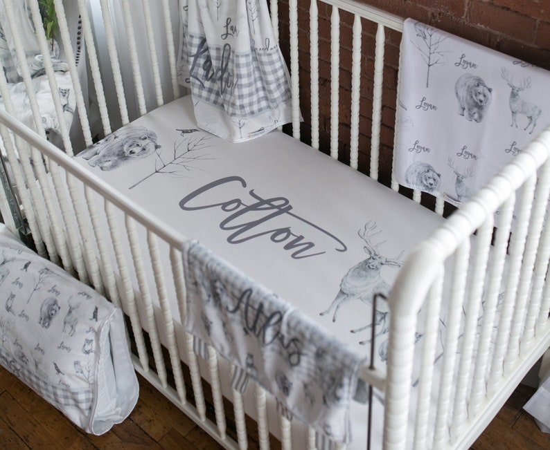 Crib Sheets Baby Sheet Personalized Sheet With Baby Name Etsy