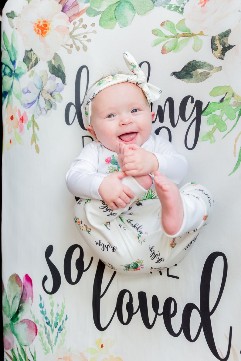 Succulent Cactus Flowers Leggings and Shirt for Babies Baby Girl Clothes Personalized Outfit for Baby or Toddler Girl