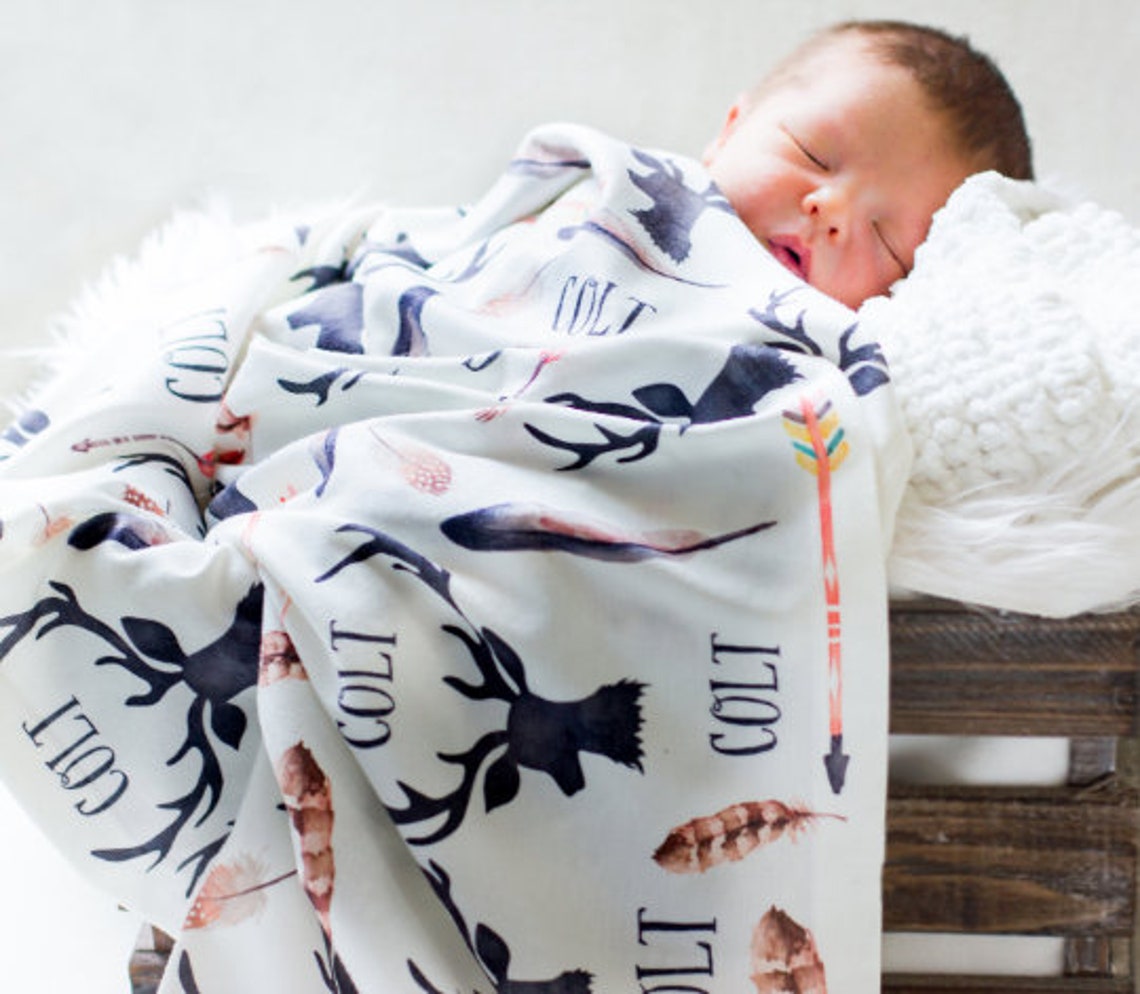 Stretchy Swaddle Blanket Personalized Blanket Baby Boy Etsy