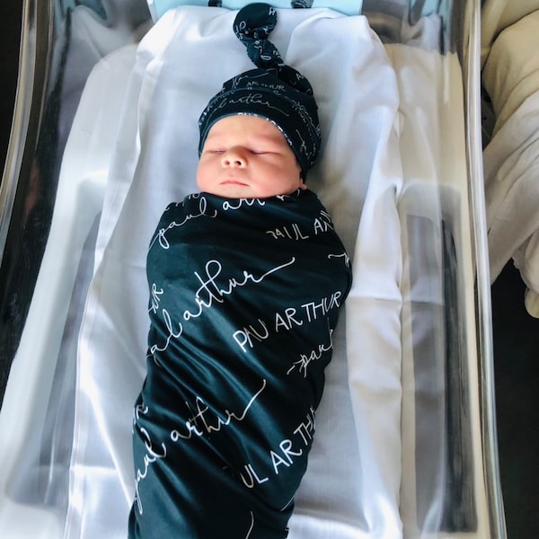 Baby Swaddle With Name Etsy