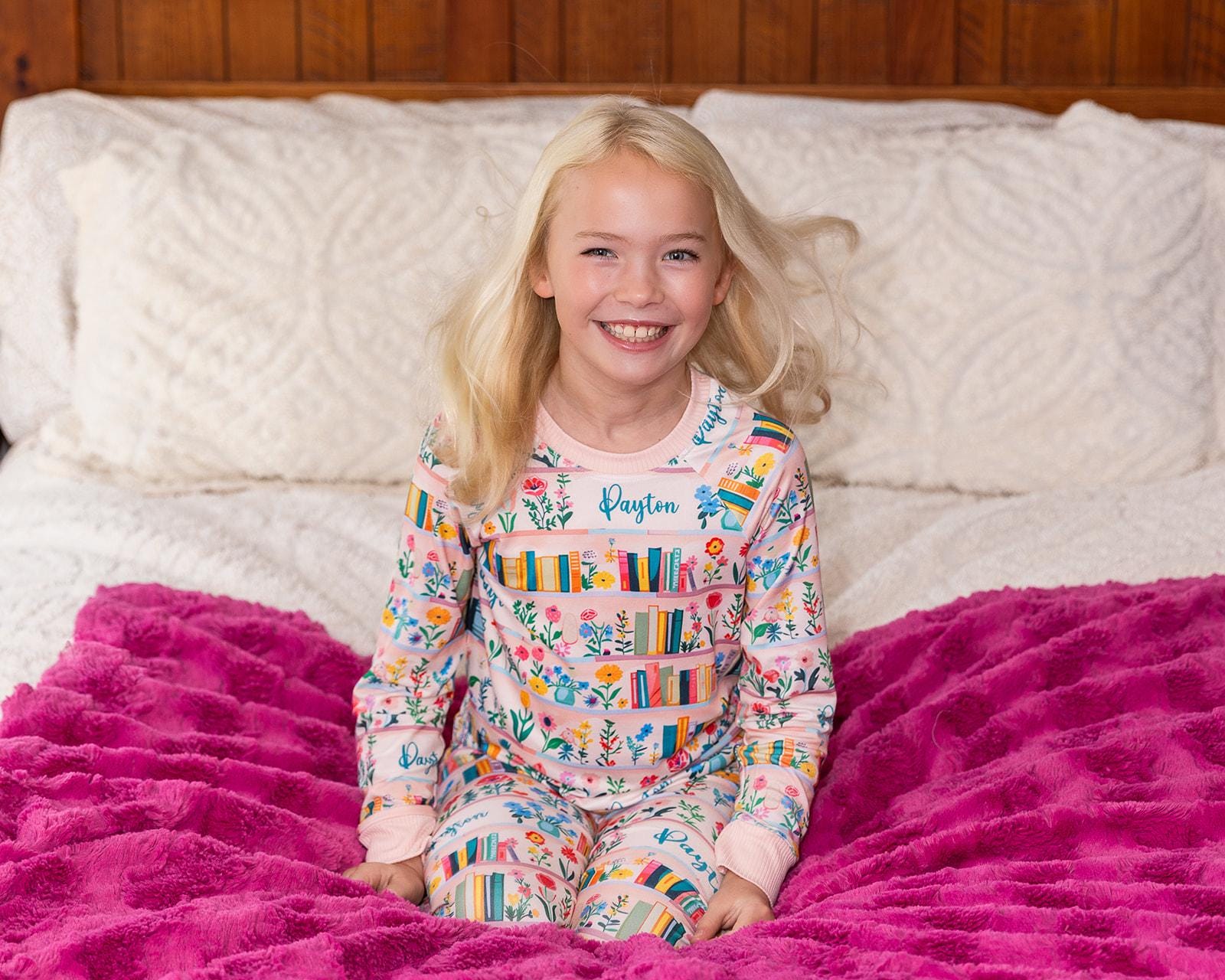 Personalized Book Lover Pajamas: Soft Knit Reading Print Pjs - Etsy
