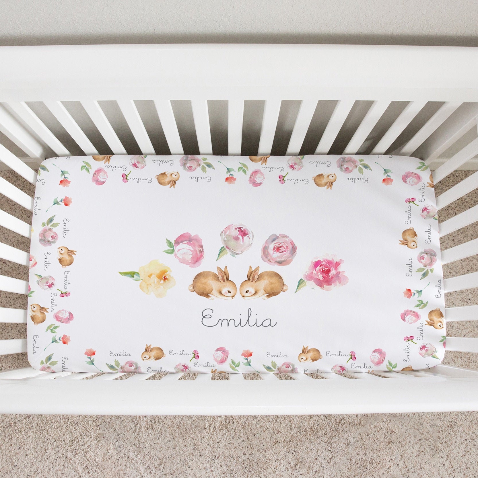 Crib Sheets Personalized Girl Crib Sheet Baby Girl Gift Etsy