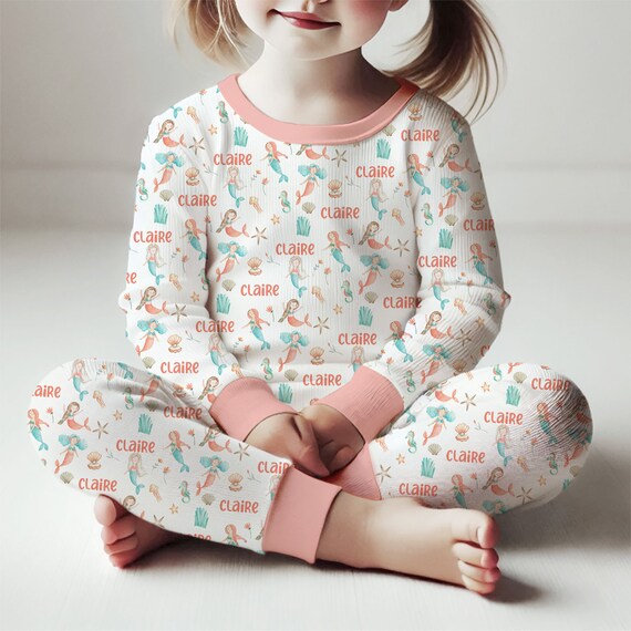 Girls mermaid pjs hotsell